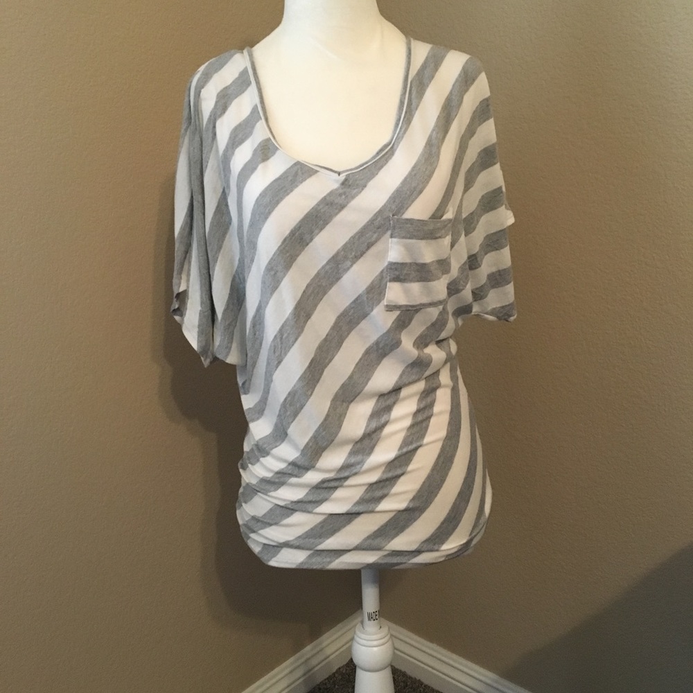 ⭐️10%OFF⭐️Candy rain flowy Stripped grey/white - Picture 1 of 7